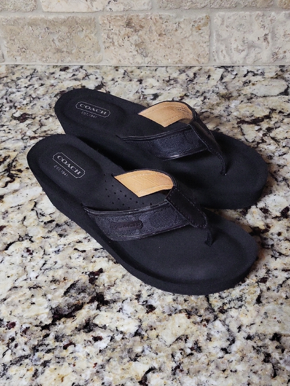 Coach Black Juliet Sandals Sz 7.5